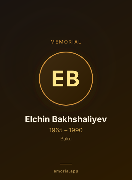 Memorial portrait of Elchin Bakhshaliyev