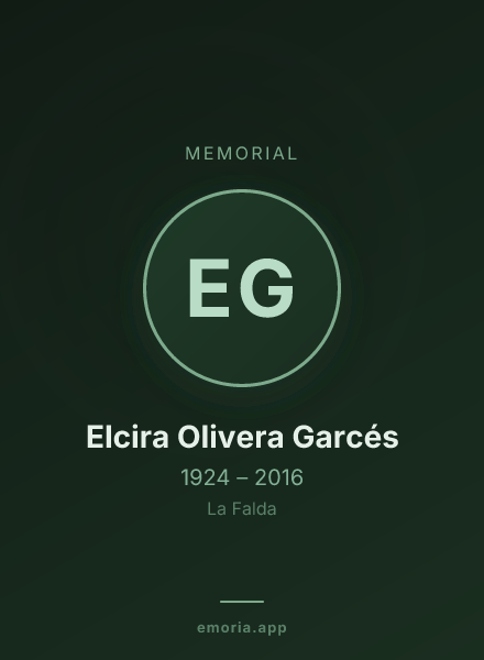 Memorial portrait of Elcira Olivera Garcés