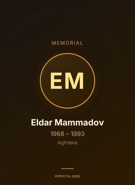Memorial portrait of Eldar Mammadov