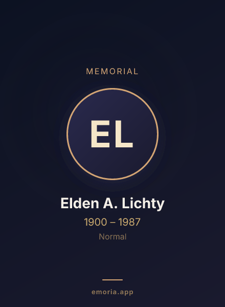 Memorial portrait of Elden A. Lichty