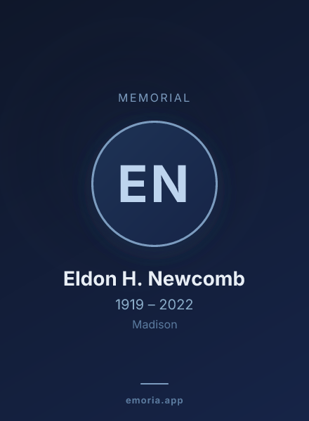 Memorial portrait of Eldon H. Newcomb