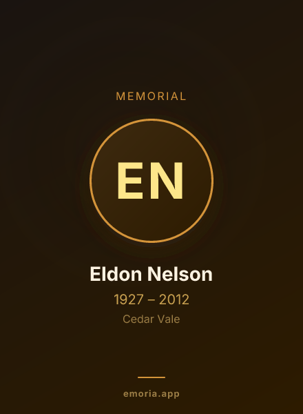 Memorial portrait of Eldon Nelson