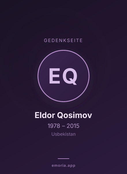 Gedenkportrait von Eldor Qosimov