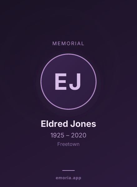 Memorial portrait of Eldred Jones