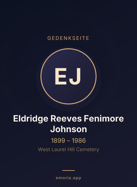Gedenkportrait von Eldridge Reeves Fenimore Johnson