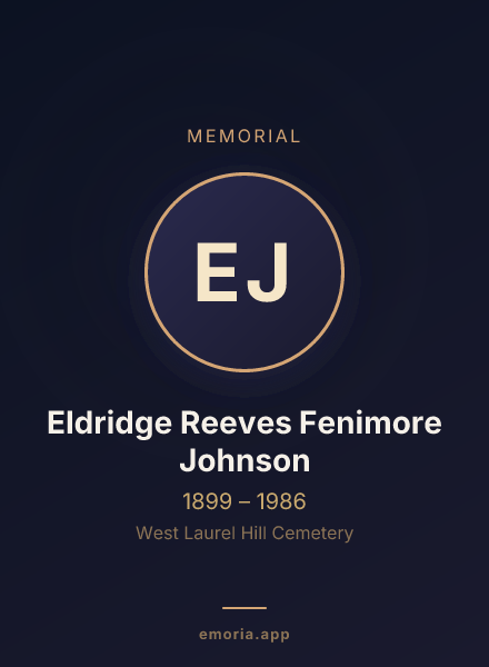 Memorial portrait of Eldridge Reeves Fenimore Johnson