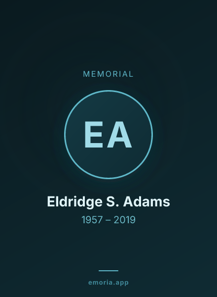 Memorial portrait of Eldridge S. Adams