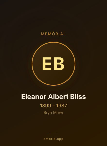 Memorial portrait of Eleanor Albert Bliss