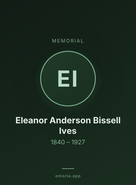Memorial portrait of Eleanor Anderson Bissell Ives
