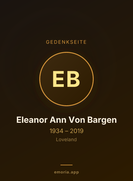 Gedenkportrait von Eleanor Ann Von Bargen