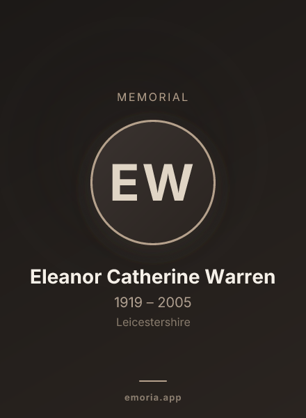 Memorial portrait of Eleanor Catherine Warren