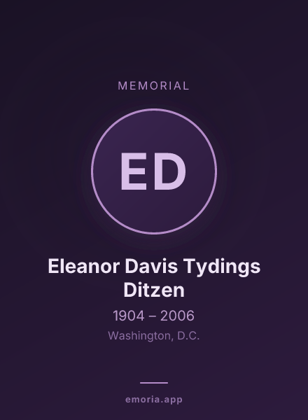 Memorial portrait of Eleanor Davis Tydings Ditzen
