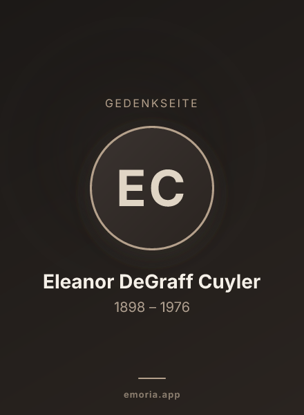 Gedenkportrait von Eleanor DeGraff Cuyler