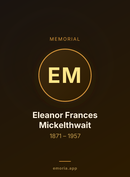 Memorial portrait of Eleanor Frances Mickelthwait