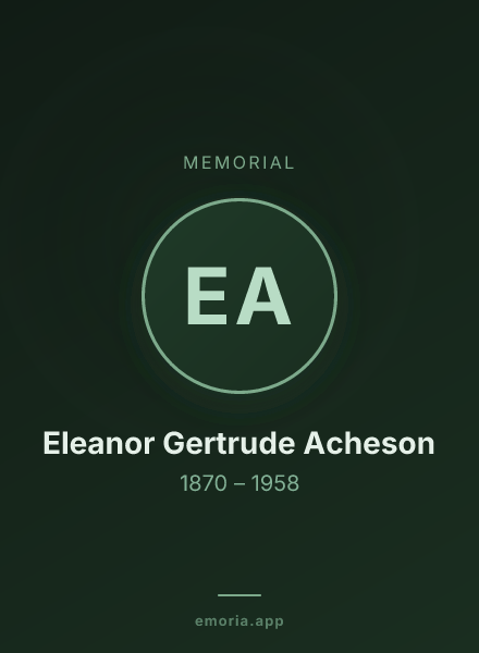 Memorial portrait of Eleanor Gertrude Acheson