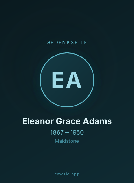 Gedenkportrait von Eleanor Grace Adams