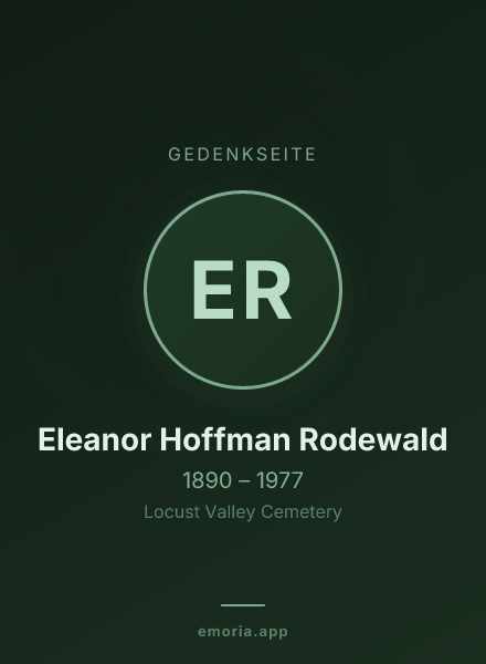 Gedenkportrait von Eleanor Hoffman Rodewald
