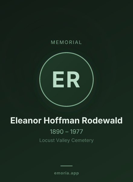 Memorial portrait of Eleanor Hoffman Rodewald