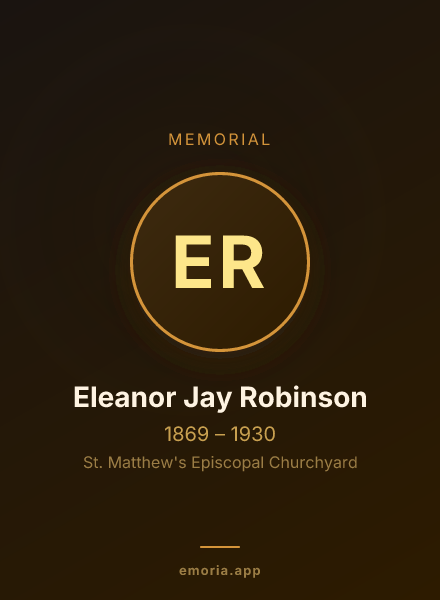 Memorial portrait of Eleanor Jay Robinson
