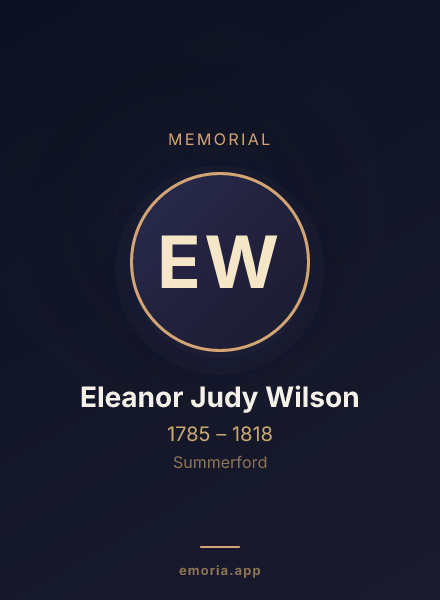 Memorial portrait of Eleanor Judy Wilson