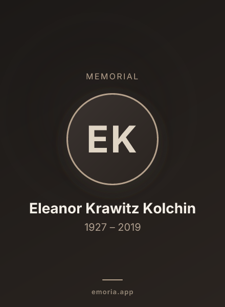 Memorial portrait of Eleanor Krawitz Kolchin