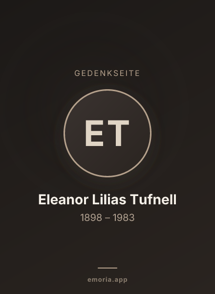Gedenkportrait von Eleanor Lilias Tufnell