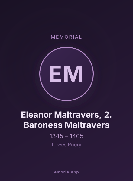 Memorial portrait of Eleanor Maltravers, 2. Baroness Maltravers