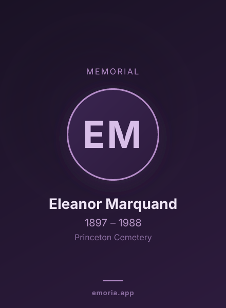Memorial portrait of Eleanor Marquand