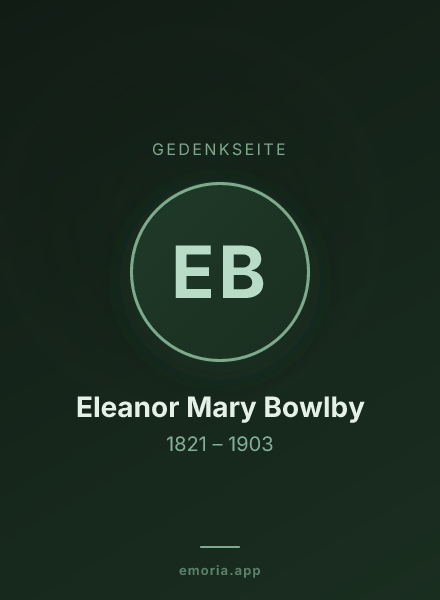 Gedenkportrait von Eleanor Mary Bowlby