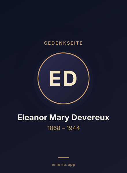 Gedenkportrait von Eleanor Mary Devereux