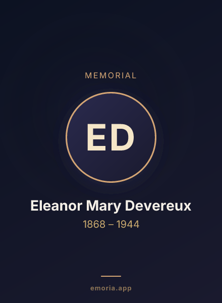 Memorial portrait of Eleanor Mary Devereux