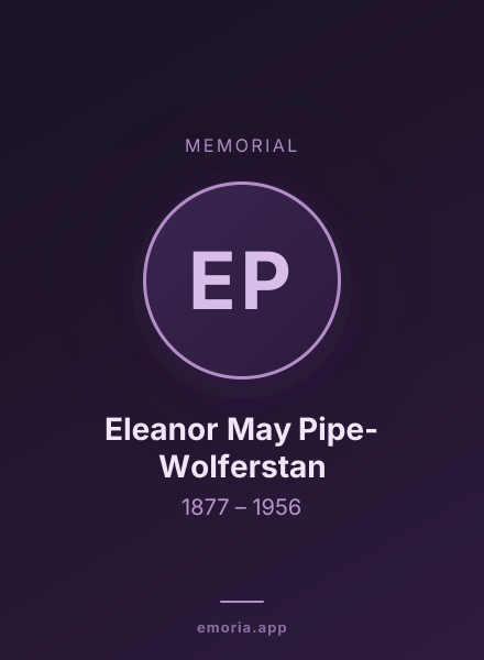 Memorial portrait of Eleanor May Pipe-Wolferstan
