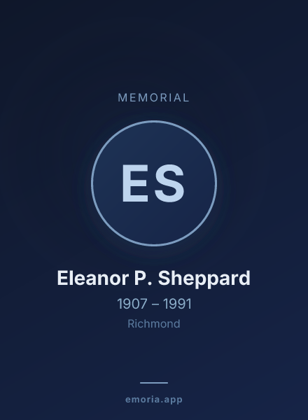 Memorial portrait of Eleanor P. Sheppard
