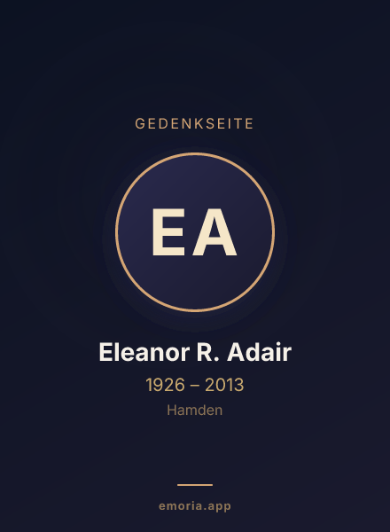 Gedenkportrait von Eleanor R. Adair
