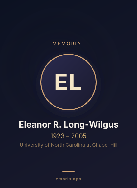 Memorial portrait of Eleanor R. Long-Wilgus