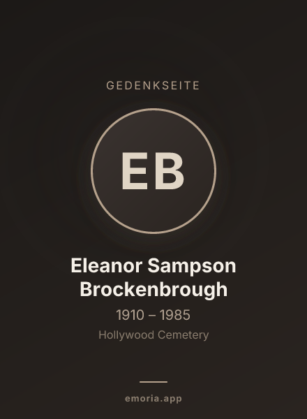 Gedenkportrait von Eleanor Sampson Brockenbrough