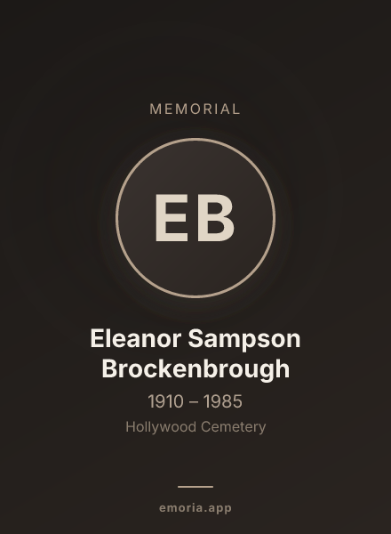 Memorial portrait of Eleanor Sampson Brockenbrough