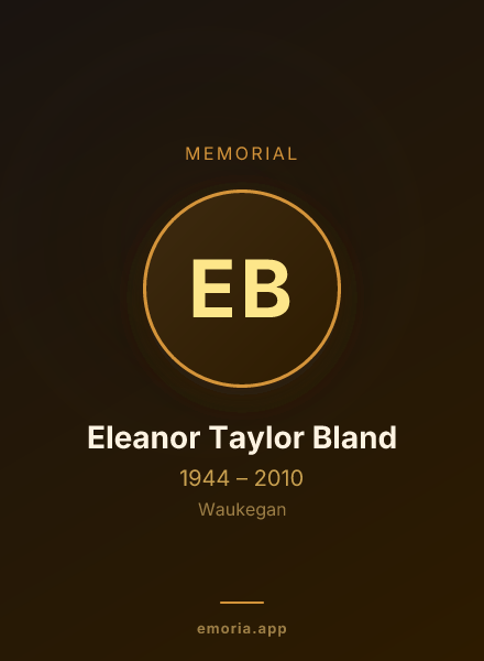 Memorial portrait of Eleanor Taylor Bland