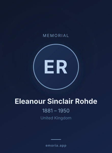 Memorial portrait of Eleanour Sinclair Rohde
