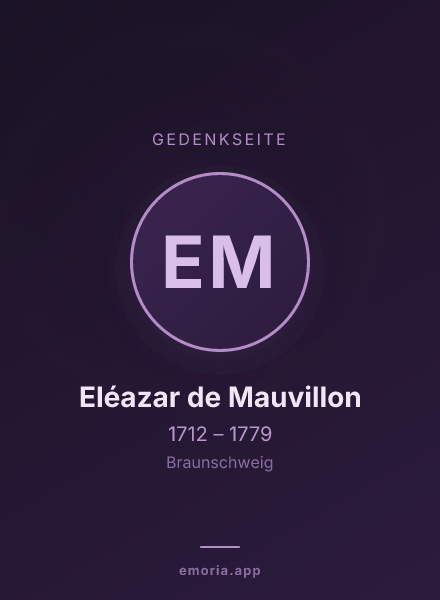 Gedenkportrait von Eléazar de Mauvillon