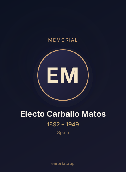 Memorial portrait of Electo Carballo Matos