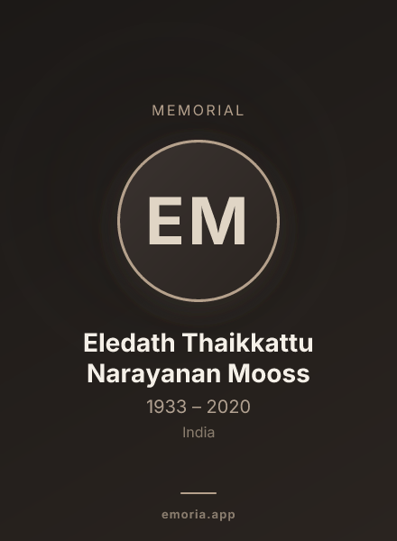 Memorial portrait of Eledath Thaikkattu Narayanan Mooss