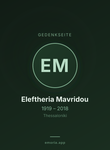 Gedenkportrait von Eleftheria Mavridou