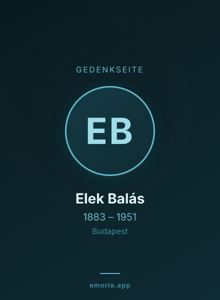 Gedenkportrait von Elek Balás