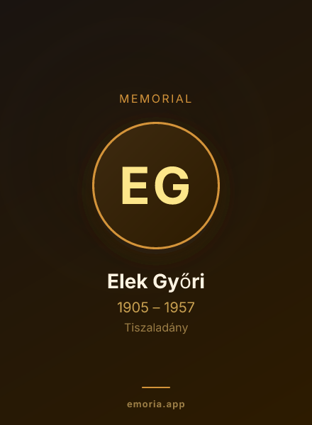 Memorial portrait of Elek Győri