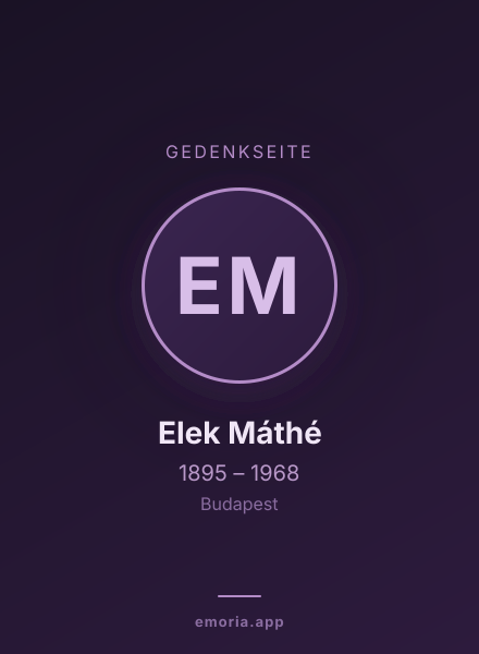 Gedenkportrait von Elek Máthé