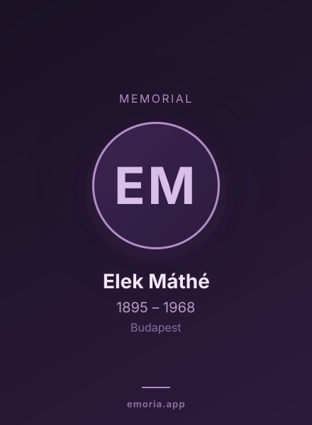 Memorial portrait of Elek Máthé