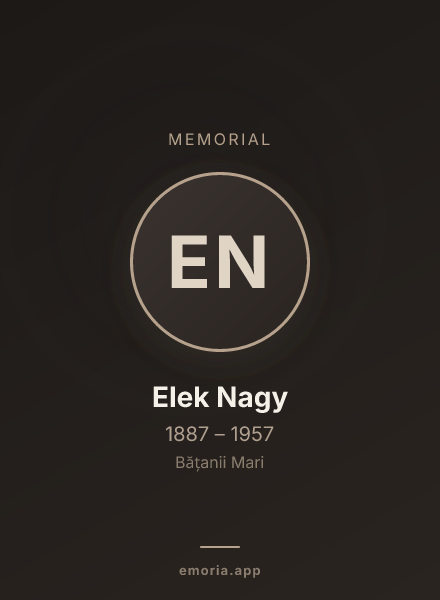 Memorial portrait of Elek Nagy