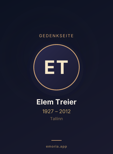 Gedenkportrait von Elem Treier
