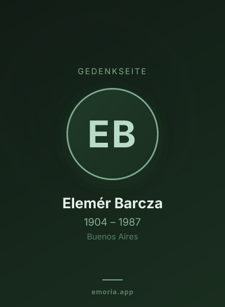 Gedenkportrait von Elemér Barcza